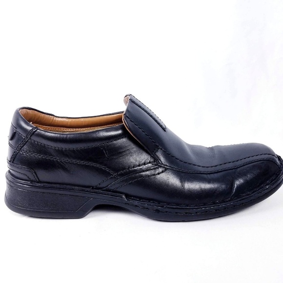 Clarks Mens Loafers Shoes Size 8.5 M Black Leather - Picture 2 of 8